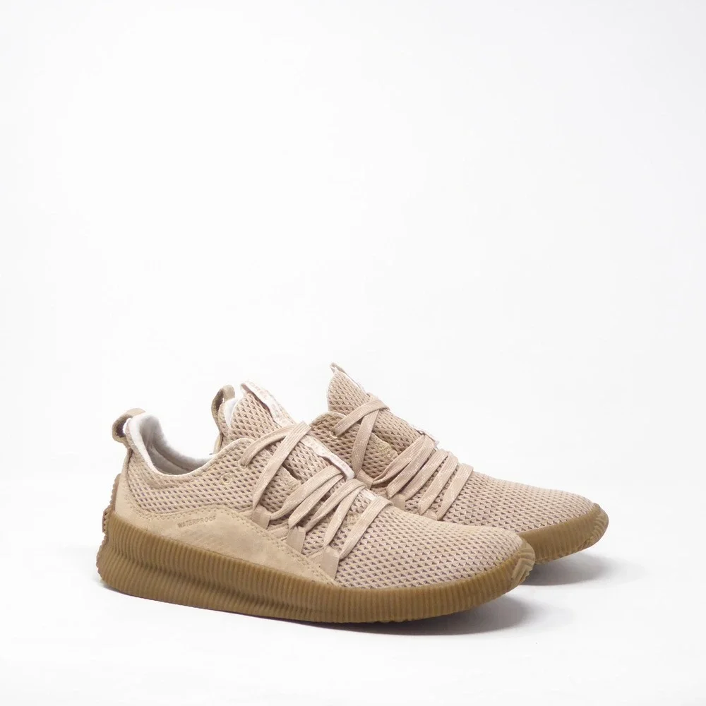 Sorel Womens Out N About Plus Sneaker Tan Waterproof Mesh Suede 8